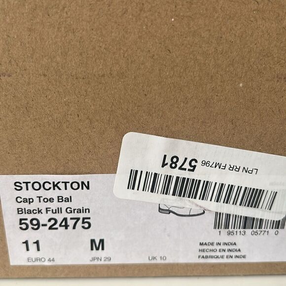 Johnston & Murphy Stockton Black Leather Cap Toe Lace Up Size 11 - Picture 13 of 13